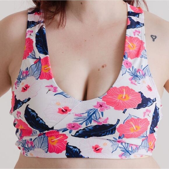 Crossback Athletic Bikini Swimsuit Top Sports Bralette - Picture 2 of 13